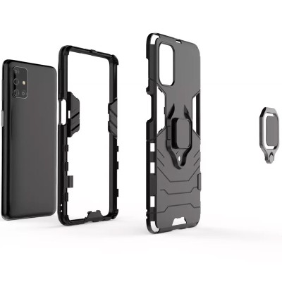 Ударопрочный чехол Transformer Ring for Magnet для Samsung Galaxy M31s Черный / Soul Black Ударопрочный чехол Transformer Ring for Magnet для Samsung Galaxy M31s Черный / Soul Black