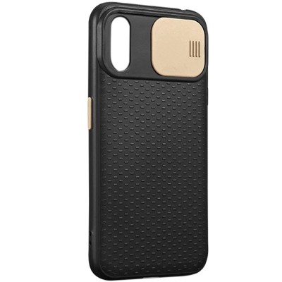 Чехол Camshield Black TPU со шторкой защищающей камеру для Apple iPhone X / XS (5.8") Черный / Золотой Чехол Camshield Black TPU со шторкой защищающей камеру для Apple iPhone X / XS (5.8") Черный / Золотой