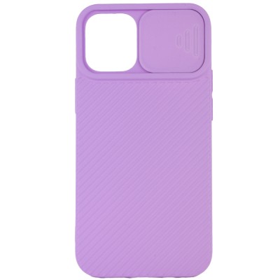 Чехол Camshield Square TPU со шторкой для камеры для Apple iPhone 12 Pro / 12 (6.1") Сиреневый Чехол Camshield Square TPU со шторкой для камеры для Apple iPhone 12 Pro / 12 (6.1") Сиреневый