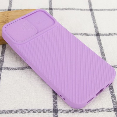 Чехол Camshield Square TPU со шторкой для камеры для Apple iPhone 12 Pro / 12 (6.1") Сиреневый Чехол Camshield Square TPU со шторкой для камеры для Apple iPhone 12 Pro / 12 (6.1") Сиреневый
