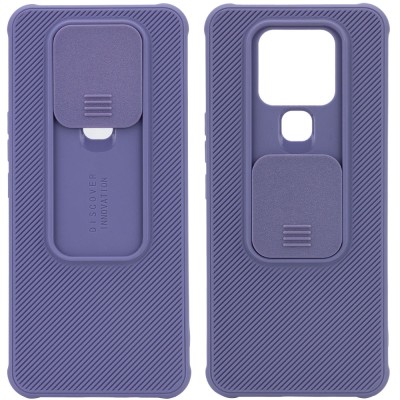 Чехол Camshield TPU со шторкой защищающей камеру для TECNO Camon 16 SE Серый / Lavender Gray