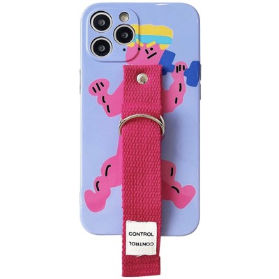 Чехол Funny Holder с цветным ремешком для Apple iPhone 11 Pro (5.8") Фиолетовый / Малиновый Чехол Funny Holder с цветным ремешком для Apple iPhone 11 Pro (5.8") Фиолетовый / Малиновый