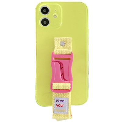Чехол Handfree с цветным ремешком для Apple iPhone 12 mini (5.4") Желтый Чехол Handfree с цветным ремешком для Apple iPhone 12 mini (5.4") Желтый