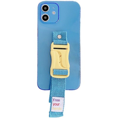 Чехол Handfree с цветным ремешком для Apple iPhone 12 mini (5.4") Синий Чехол Handfree с цветным ремешком для Apple iPhone 12 mini (5.4") Синий