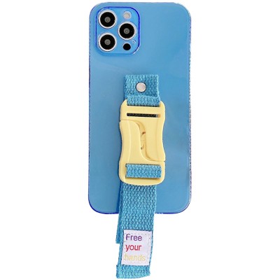 Чехол Handfree с цветным ремешком для Apple iPhone 12 Pro (6.1") Синий Чехол Handfree с цветным ремешком для Apple iPhone 12 Pro (6.1") Синий