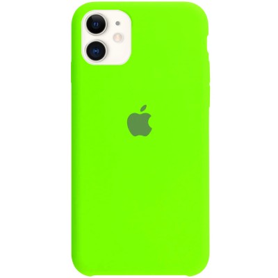 Чехол Silicone Case (AA) для Apple iPhone 11 (6.1") Салатовый / Neon Green Чехол Silicone Case (AA) для Apple iPhone 11 (6.1") Салатовый / Neon Green