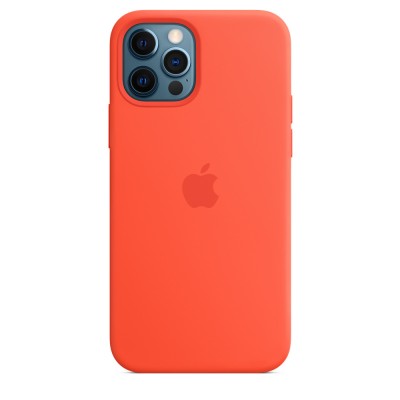 Чехол Silicone case (AAA) full with Magsafe для Apple iPhone 12 Pro / 12 (6.1") Оранжевый / Electric Orange Чехол Silicone case (AAA) full with Magsafe для Apple iPhone 12 Pro / 12 (6.1") Оранжевый / Electric Orange