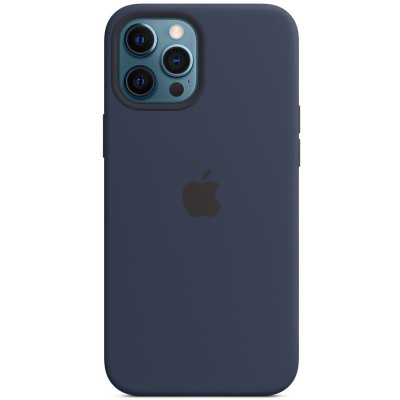Чехол Silicone case (AAA) full with Magsafe для Apple iPhone 12 Pro / 12 (6.1") Синий / Deep navy Чехол Silicone case (AAA) full with Magsafe для Apple iPhone 12 Pro / 12 (6.1") Синий / Deep navy