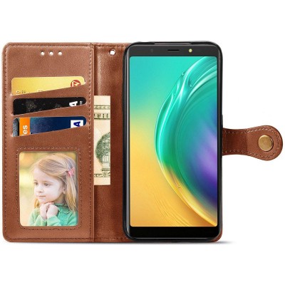 Кожаный чехол книжка GETMAN Gallant (PU) для TECNO POP 4 Коричневый - 1 Кожаный чехол книжка GETMAN Gallant (PU) для TECNO POP 4 Коричневый - 1