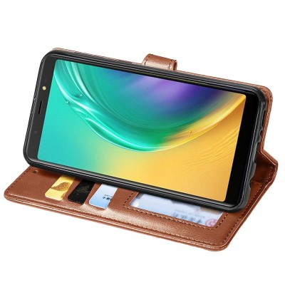Кожаный чехол книжка GETMAN Gallant (PU) для TECNO POP 4 Коричневый - 2 Кожаный чехол книжка GETMAN Gallant (PU) для TECNO POP 4 Коричневый - 2
