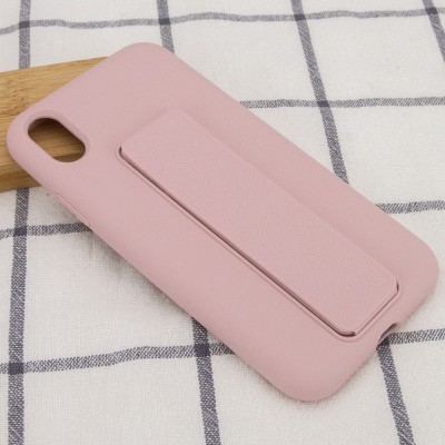 Чехол Silicone Case Hand Holder для Apple iPhone X / XS (5.8") Розовый / Pink Sand Чехол Silicone Case Hand Holder для Apple iPhone X / XS (5.8") Розовый / Pink Sand