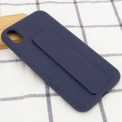 Чехол Silicone Case Hand Holder для Apple iPhone X / XS (5.8") Темно-синий / Midnight blue Чехол Silicone Case Hand Holder для Apple iPhone X / XS (5.8") Темно-синий / Midnight blue