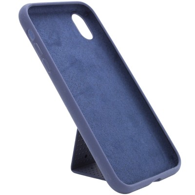 Чехол Silicone Case Hand Holder для Apple iPhone X / XS (5.8") Темно-синий / Midnight blue Чехол Silicone Case Hand Holder для Apple iPhone X / XS (5.8") Темно-синий / Midnight blue