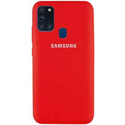 Чехол Silicone Cover Full Protective (AA) для Samsung Galaxy A21s Красный / Red Чехол Silicone Cover Full Protective (AA) для Samsung Galaxy A21s Красный / Red
