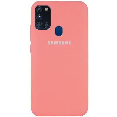 Чехол Silicone Cover Full Protective (AA) для Samsung Galaxy A21s Персиковый / Peach Чехол Silicone Cover Full Protective (AA) для Samsung Galaxy A21s Персиковый / Peach