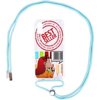 Чехол TPU Crossbody Street Style для Apple iPhone XS Max (6.5") Ice cream / Бирюзовый Чехол TPU Crossbody Street Style для Apple iPhone XS Max (6.5") Ice cream / Бирюзовый
