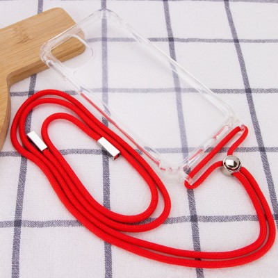 Чехол TPU Crossbody Transparent для Apple iPhone 11 Pro (5.8") Красный Чехол TPU Crossbody Transparent для Apple iPhone 11 Pro (5.8") Красный