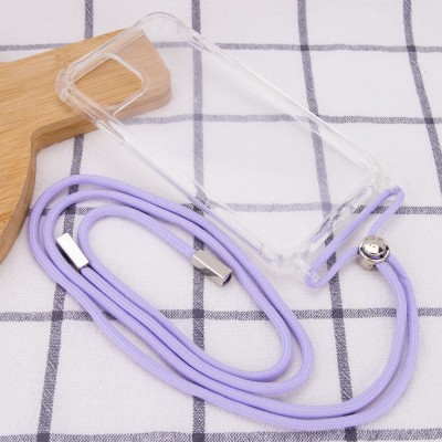 Чехол TPU Crossbody Transparent для Apple iPhone 11 Pro (5.8") Сиреневый Чехол TPU Crossbody Transparent для Apple iPhone 11 Pro (5.8") Сиреневый