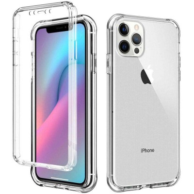 Чехол TPU+PC Full Body с защитой 360 для Apple iPhone 12 Pro / 12 (6.1") Прозрачный Чехол TPU+PC Full Body с защитой 360 для Apple iPhone 12 Pro / 12 (6.1") Прозрачный