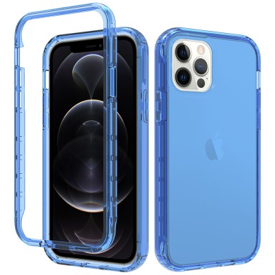 Чехол TPU+PC Full Body с защитой 360 для Apple iPhone 12 Pro / 12 (6.1") Синий Чехол TPU+PC Full Body с защитой 360 для Apple iPhone 12 Pro / 12 (6.1") Синий