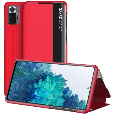 Чехол-книжка Smart View Cover для Xiaomi Redmi Note 10 Pro / 10 Pro Max Красный Чехол-книжка Smart View Cover для Xiaomi Redmi Note 10 Pro / 10 Pro Max Красный