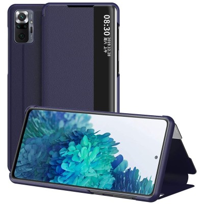 Чехол-книжка Smart View Cover для Xiaomi Redmi Note 10 Pro / 10 Pro Max Синий Чехол-книжка Smart View Cover для Xiaomi Redmi Note 10 Pro / 10 Pro Max Синий