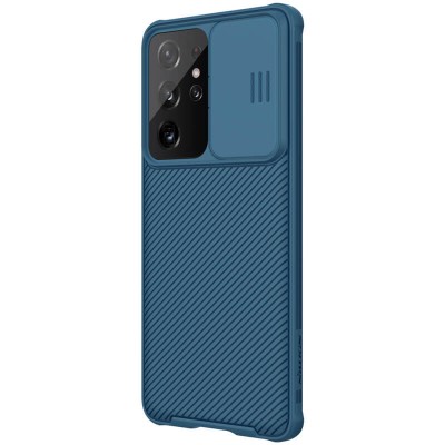 Карбоновая накладка Nillkin Camshield (шторка на камеру) для Samsung Galaxy S21 Ultra Синий / Blue Карбоновая накладка Nillkin Camshield (шторка на камеру) для Samsung Galaxy S21 Ultra Синий / Blue