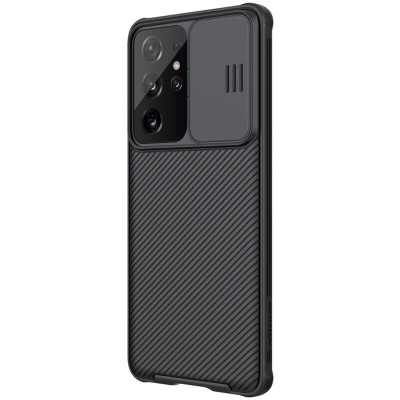 Карбоновая накладка Nillkin Camshield (шторка на камеру) для Samsung Galaxy S21 Ultra Черный / Black Карбоновая накладка Nillkin Camshield (шторка на камеру) для Samsung Galaxy S21 Ultra Черный / Black