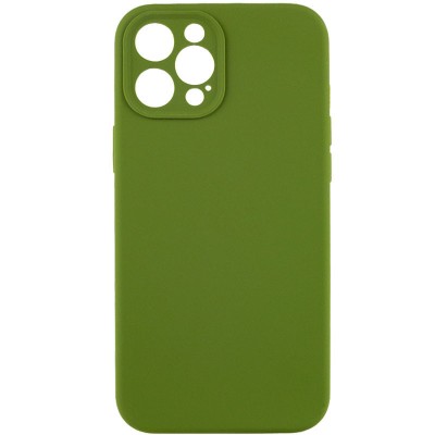 Купити Чехол Silicone Case Full Camera Protective (AA) NO LOGO для Apple iPhone 12 Pro Max (6.7") Зеленый / Dark Olive