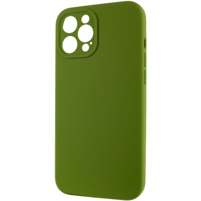 Купити Чехол Silicone Case Full Camera Protective (AA) NO LOGO для Apple iPhone 12 Pro Max (6.7") Зеленый / Dark Olive