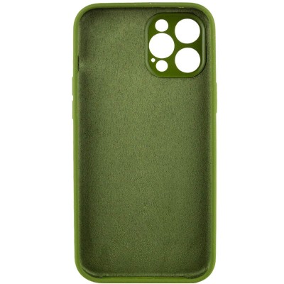 Купити Чехол Silicone Case Full Camera Protective (AA) NO LOGO для Apple iPhone 12 Pro Max (6.7") Зеленый / Dark Olive