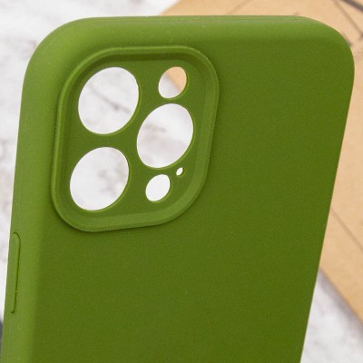 Купити Чехол Silicone Case Full Camera Protective (AA) NO LOGO для Apple iPhone 12 Pro Max (6.7") Зеленый / Dark Olive