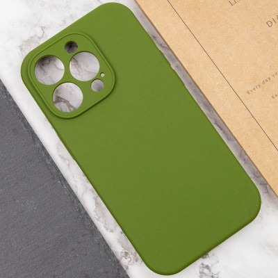Купити Чехол Silicone Case Full Camera Protective (AA) NO LOGO для Apple iPhone 14 Pro Max (6.7") Зеленый / Dark Olive