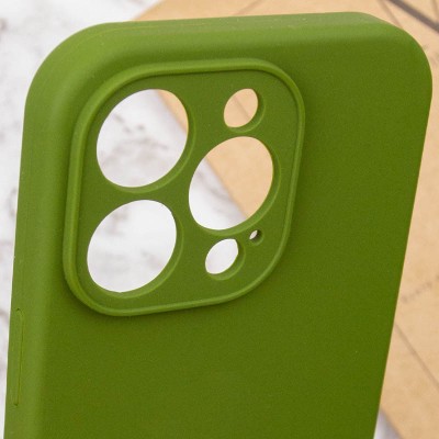Купити Чехол Silicone Case Full Camera Protective (AA) NO LOGO для Apple iPhone 14 Pro Max (6.7") Зеленый / Dark Olive