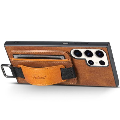 Купити Кожаный чехол Wallet case and straps для Samsung Galaxy S24 Ultra Коричневый / Brown Купити Кожаный чехол Wallet case and straps для Samsung Galaxy S24 Ultra Коричневый / Brown