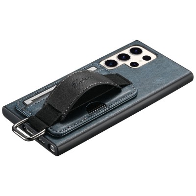 Купити Кожаный чехол Wallet case and straps для Samsung Galaxy S24 Ultra Синий / Blue Купити Кожаный чехол Wallet case and straps для Samsung Galaxy S24 Ultra Синий / Blue