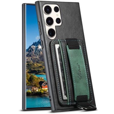 Купити Кожаный чехол Wallet case and straps для Samsung Galaxy S24 Ultra Черный / Black Купити Кожаный чехол Wallet case and straps для Samsung Galaxy S24 Ultra Черный / Black