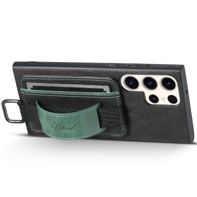 Купити Кожаный чехол Wallet case and straps для Samsung Galaxy S24 Ultra Черный / Black Купити Кожаный чехол Wallet case and straps для Samsung Galaxy S24 Ultra Черный / Black