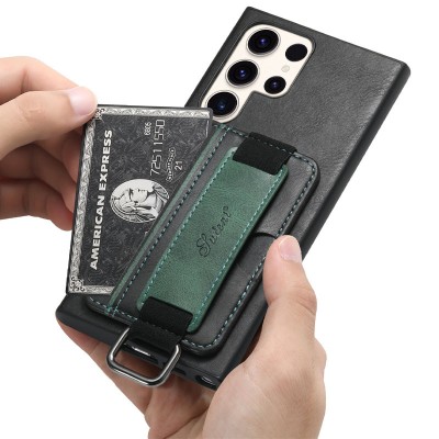 Купити Кожаный чехол Wallet case and straps для Samsung Galaxy S24 Ultra Черный / Black Купити Кожаный чехол Wallet case and straps для Samsung Galaxy S24 Ultra Черный / Black