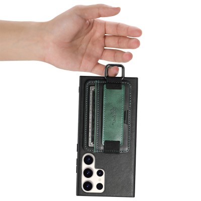 Купити Кожаный чехол Wallet case and straps для Samsung Galaxy S24 Ultra Черный / Black Купити Кожаный чехол Wallet case and straps для Samsung Galaxy S24 Ultra Черный / Black