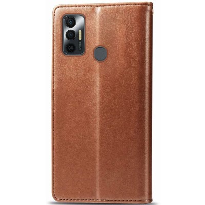 Шкіряний чохол книжка GETMAN Gallant (PU) для TECNO Spark 7 Коричневий Шкіряний чохол книжка GETMAN Gallant (PU) для TECNO Spark 7 Коричневий
