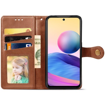 Шкіряний чохол книжка GETMAN Gallant (PU) для Xiaomi Redmi 10C Коричневий Шкіряний чохол книжка GETMAN Gallant (PU) для Xiaomi Redmi 10C Коричневий