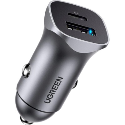 Автомобільний Зарядний пристрій UGREEN CD130 Dual USB Car Charger 20W 3A (30780) Space Gray