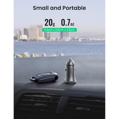 Автомобільний Зарядний пристрій UGREEN CD130 Dual USB Car Charger 20W 3A (30780) Space Gray