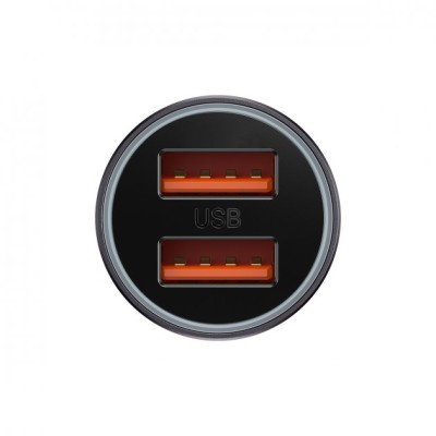 АЗП Baseus Golden Contactor Max Dual Fast Charger Car Charger U+U 60W (CGJM000013) Dark Gray АЗП Baseus Golden Contactor Max Dual Fast Charger Car Charger U+U 60W (CGJM000013) Dark Gray