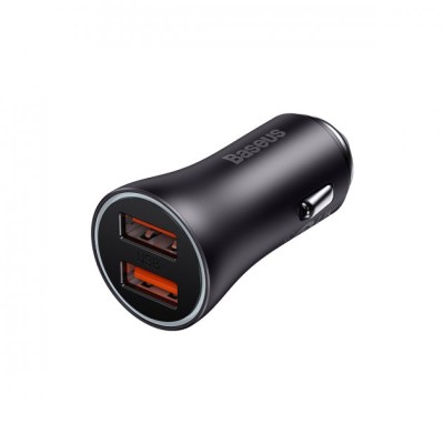 АЗП Baseus Golden Contactor Max Dual Fast Charger Car Charger U+U 60W (CGJM000013) Dark Gray АЗП Baseus Golden Contactor Max Dual Fast Charger Car Charger U+U 60W (CGJM000013) Dark Gray