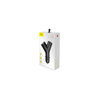 АЗП Baseus Y Type Dual USB + Cigarette Lighter Extended Car Charger 3.1 A (CCALL-YX01) Black АЗП Baseus Y Type Dual USB + Cigarette Lighter Extended Car Charger 3.1 A (CCALL-YX01) Black