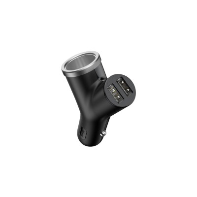 АЗП Baseus Y Type Dual USB + Cigarette Lighter Extended Car Charger 3.1 A (CCALL-YX01) Black АЗП Baseus Y Type Dual USB + Cigarette Lighter Extended Car Charger 3.1 A (CCALL-YX01) Black