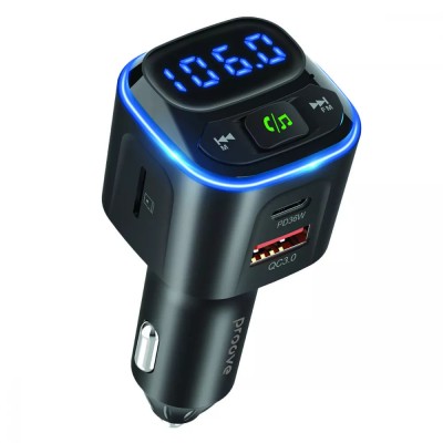 АЗП Proove FM Launcher Luxor 36W (PD+QC3.0) Type-C+USB (FMLX30110001) Black
