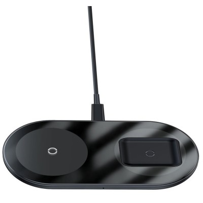 Бездротовий зарядний пристрій Baseus Simple 2in1 (WXJK-01) (Phone + Pods) Black Бездротовий зарядний пристрій Baseus Simple 2in1 (WXJK-01) (Phone + Pods) Black
